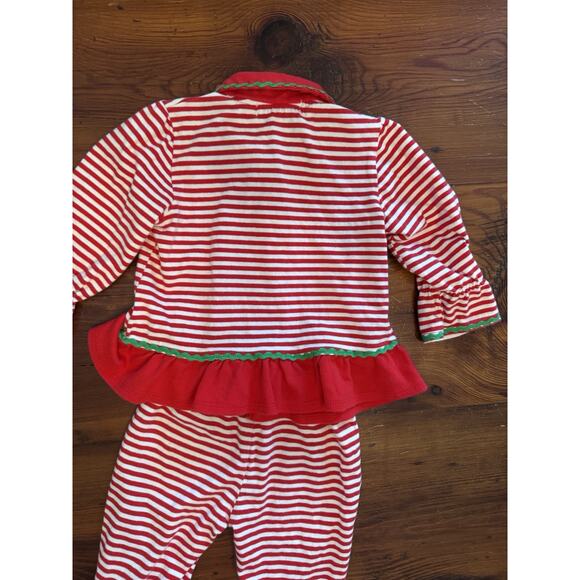 All Mine Baby Girl 2 Piece Stripe Christmas PJ's 18 Months Ruffles - Picture 13 of 13
